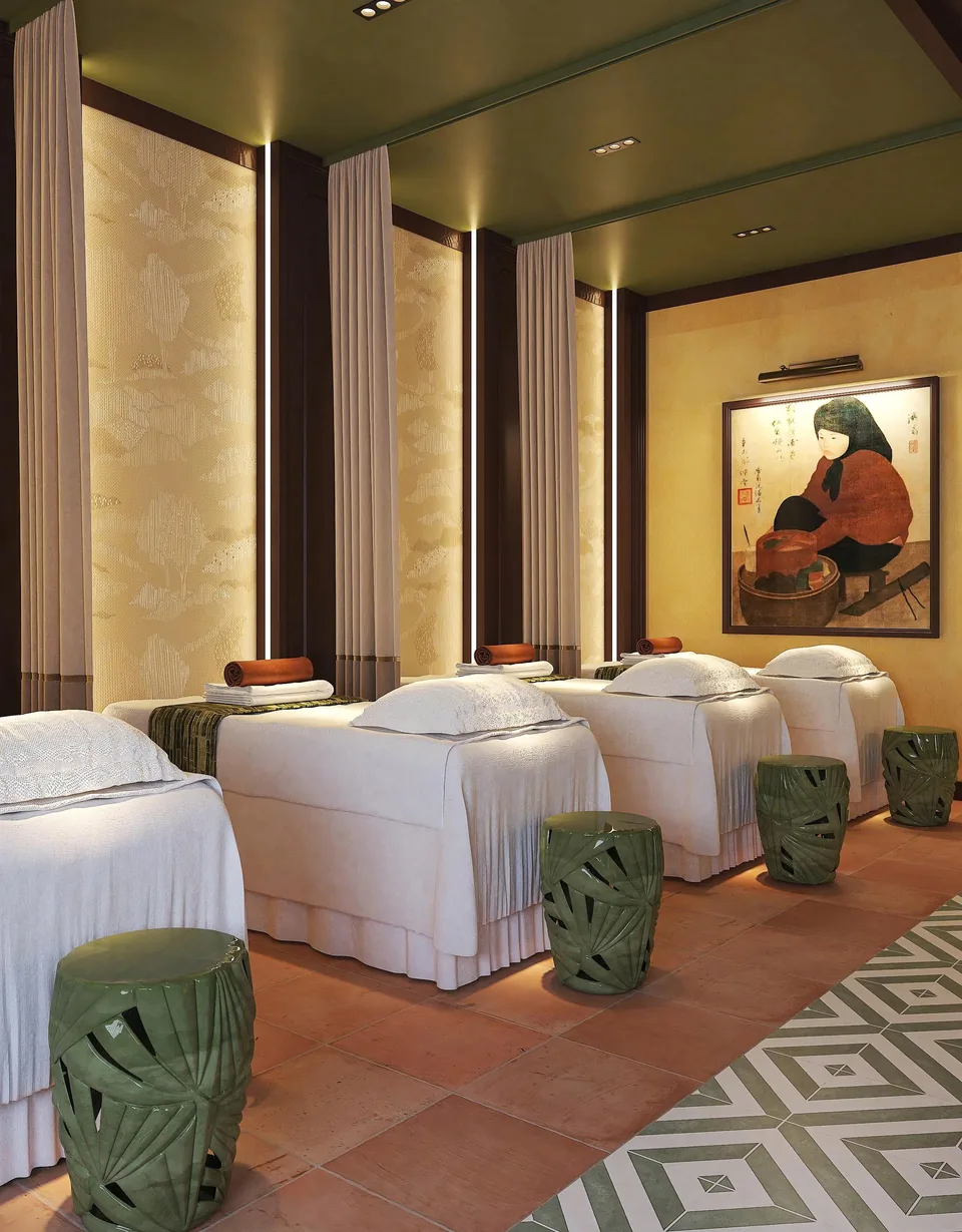 Herbal head spa floor